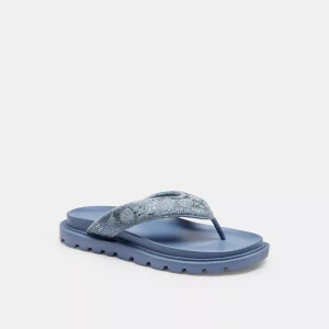 Brynn Thong SandalIn Crystal Signature Denim