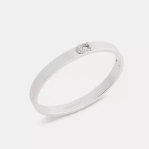 Pavé C Hinged Bangle