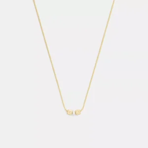 Cube Pearl Rondelle Pendant Necklace