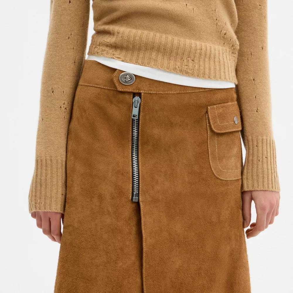 Heritage Suede Midi Skirt - Image 4