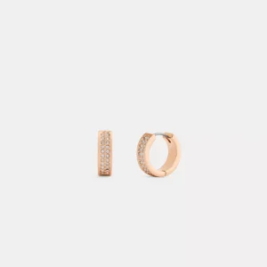 Pavé C Huggie Earrings