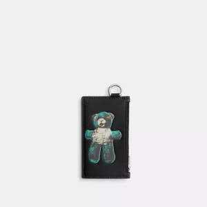 Zip Card CaseWith Teddy Graphic