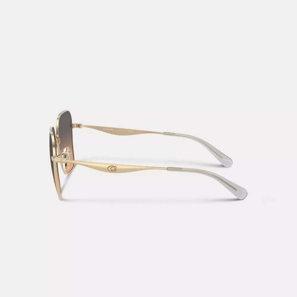 C Hardware Metal Oversized Square Sunglasses - Image 4