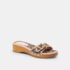 Margot Wooden SandalIn Signature Jacquard