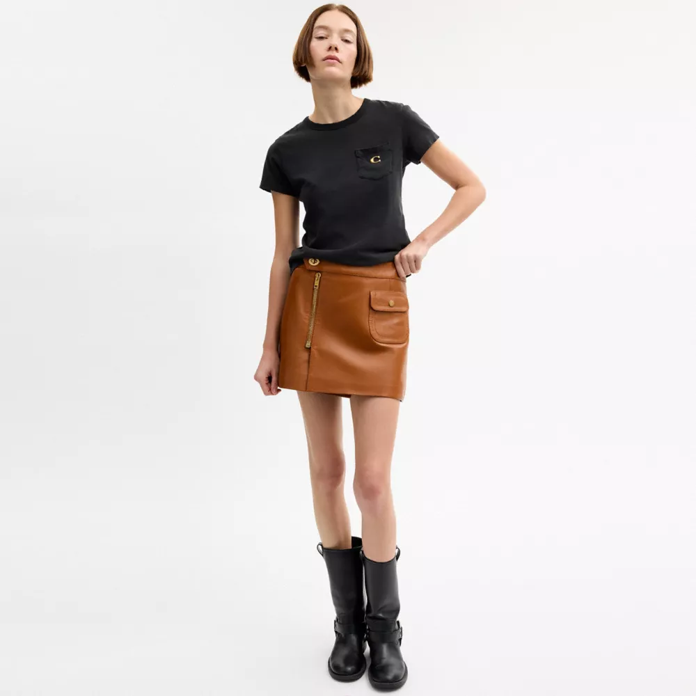 Mini Leather Heritage Skirt - Image 2
