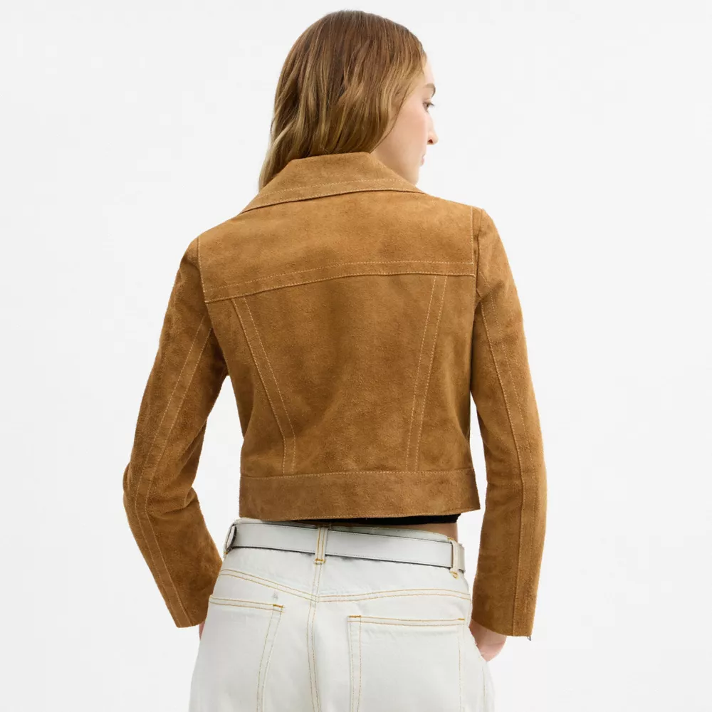 Asymmetric Suede Jacket - Image 4