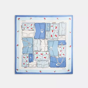Tabby Cherry Print Silk Square Scarf