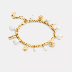 Pearl And Heart Charm Bracelet