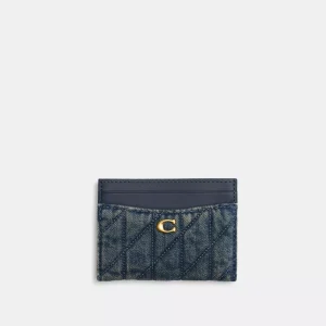 Essential Card CaseIn Regenerative Cotton Denim With Quilting