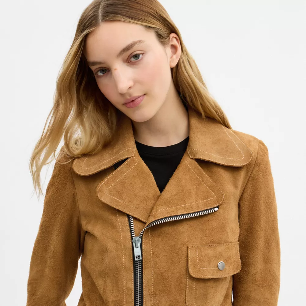 Asymmetric Suede Jacket - Image 5