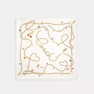 Charms Print Silk Square Scarf