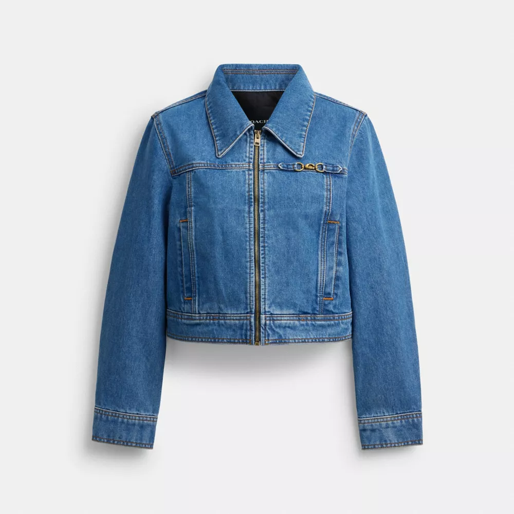 Sculpted C Shrunken Denim JacketIn Organic Cotton