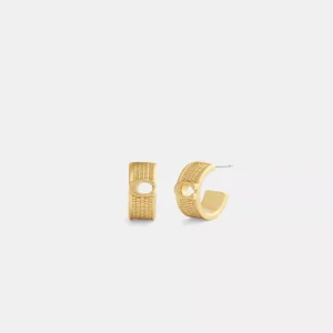 Textured Signature Small Hoop Earrings