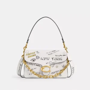 Chain Tabby Shoulder BagWith Sketch Print